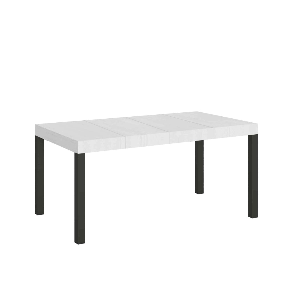 Tavolo Allungabile 130-390x90x77 cm Everyday Premium Bianco Frassino Gambe Antracite