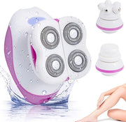 Tondeuse per donna 3 in 1 elettrica con spazzola massaggiante per capelli - Rasoio senza fili per corpo e viso - Contenuto