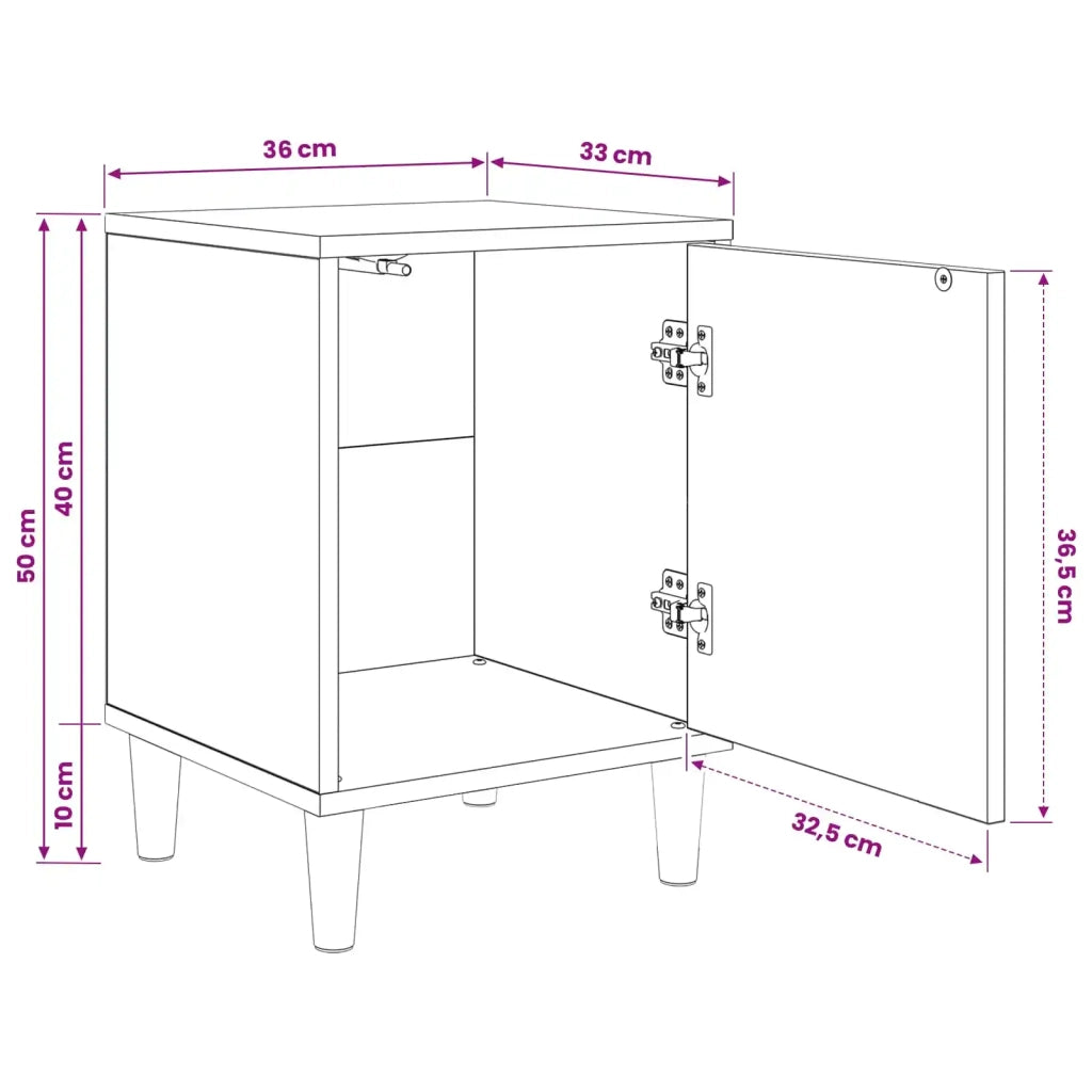 Armadio da Notte RHENEN 2 pz Rovere Sonoma 36 x 33 x 50 cm 8007190