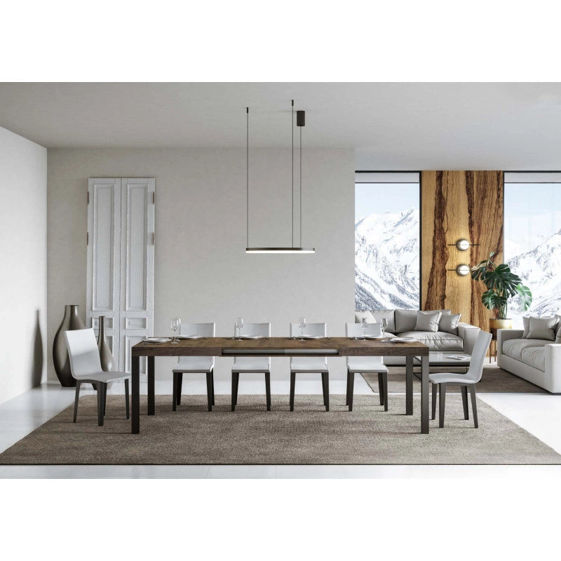 Tavolo allungabile 140/224x80cm Everyday telaio Antracite - Noce