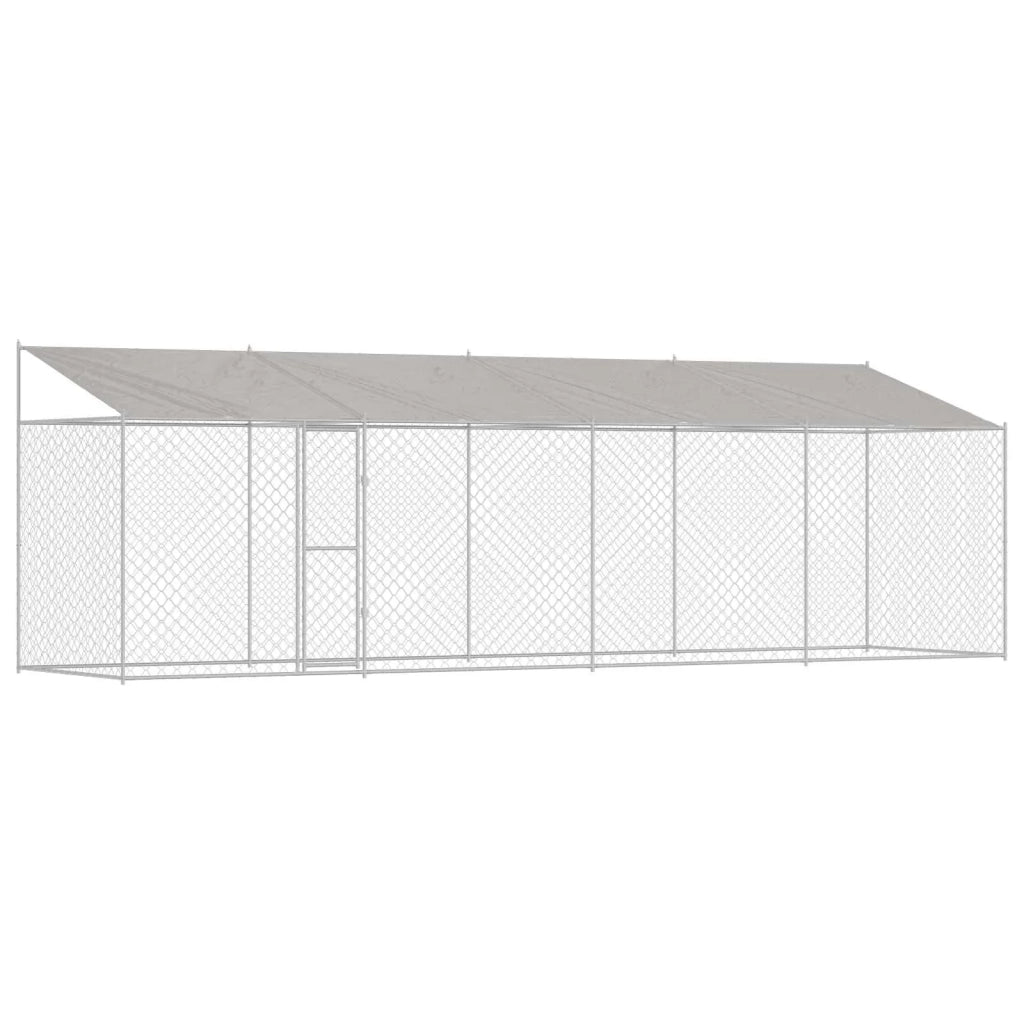 Gabbia per Cani con Tetto Argento 800 x 200 x 256 cm
