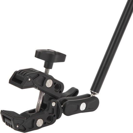 Supporto Magico con Chiusura Super Crab per installazione di macchina fotografica DSLR - Illuminazione LED per flash - Display LCD - Acciaio Inossidabile - Rotazione 360 Gradi - Leggero e Portatile .