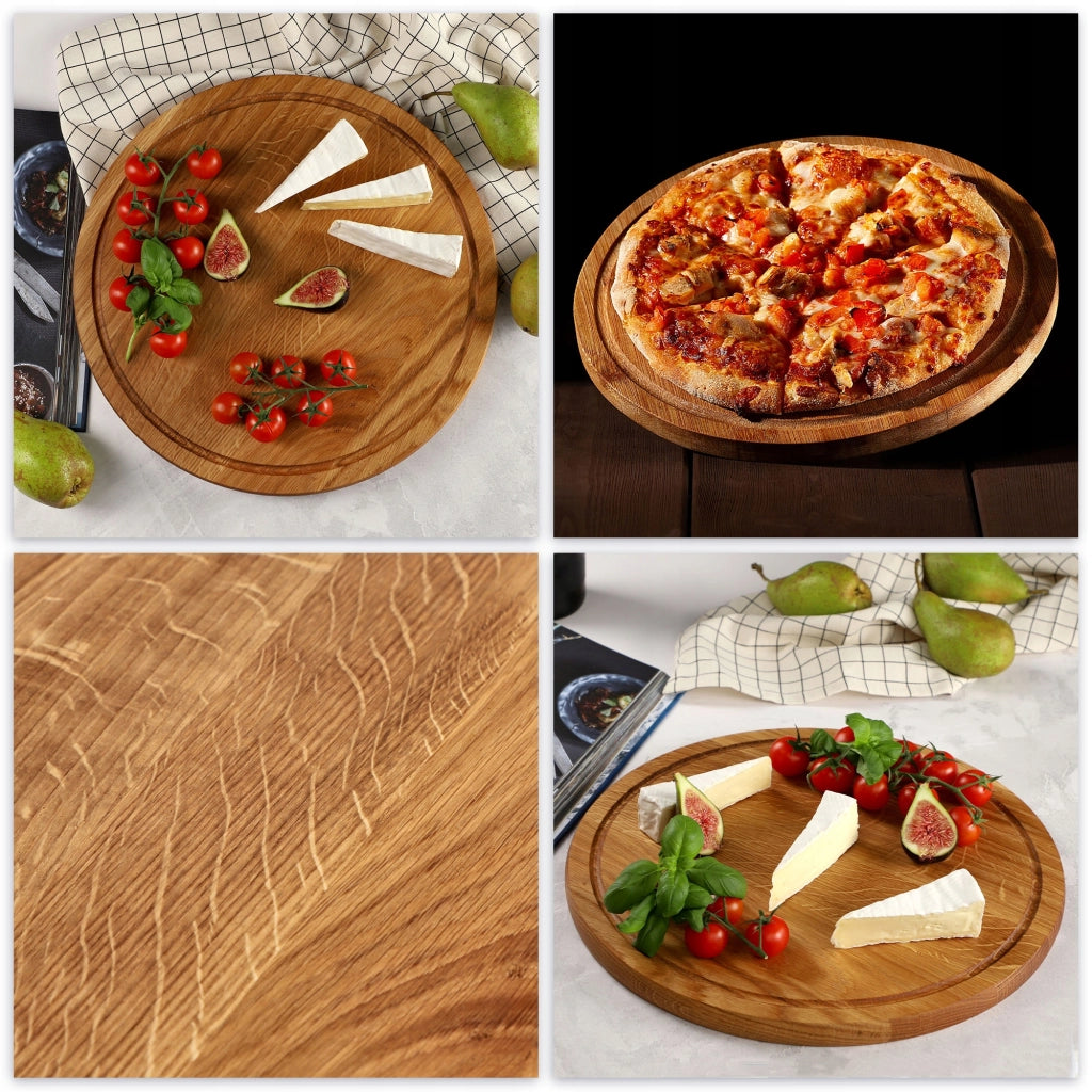 Tagliere in legno di quercia KADAX 35 cm per formaggi, ideale per la cucina.