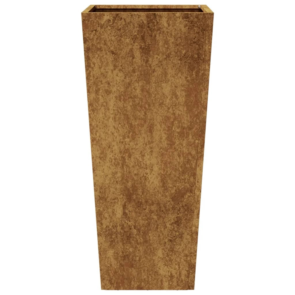 Fioriera rialzata per piante fiori giardino terrazze set da 2 35 x 35 x 75 cm acciaio Corten marrone 02_0038942