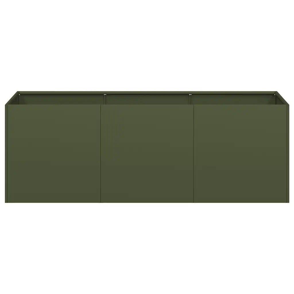Fioriera Verde Oliva 120x40x40 cm in Acciaio Laminato a Freddo 860678