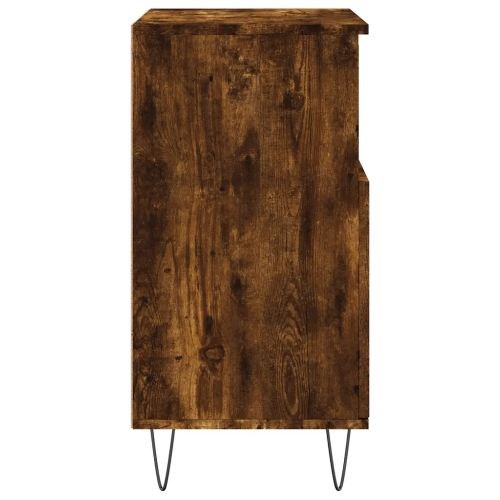 Credenze 2 pz | Madia | Buffet da pranzo | Armadio da pranzo Rovere Fumo in Legno Multistrato
