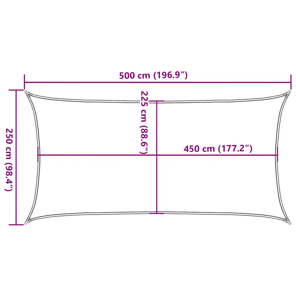 Vela Parasole-Telo Ombra-Vela Ombreggiante 160 g/m2 Rossa 2,5x5 m in HDPE