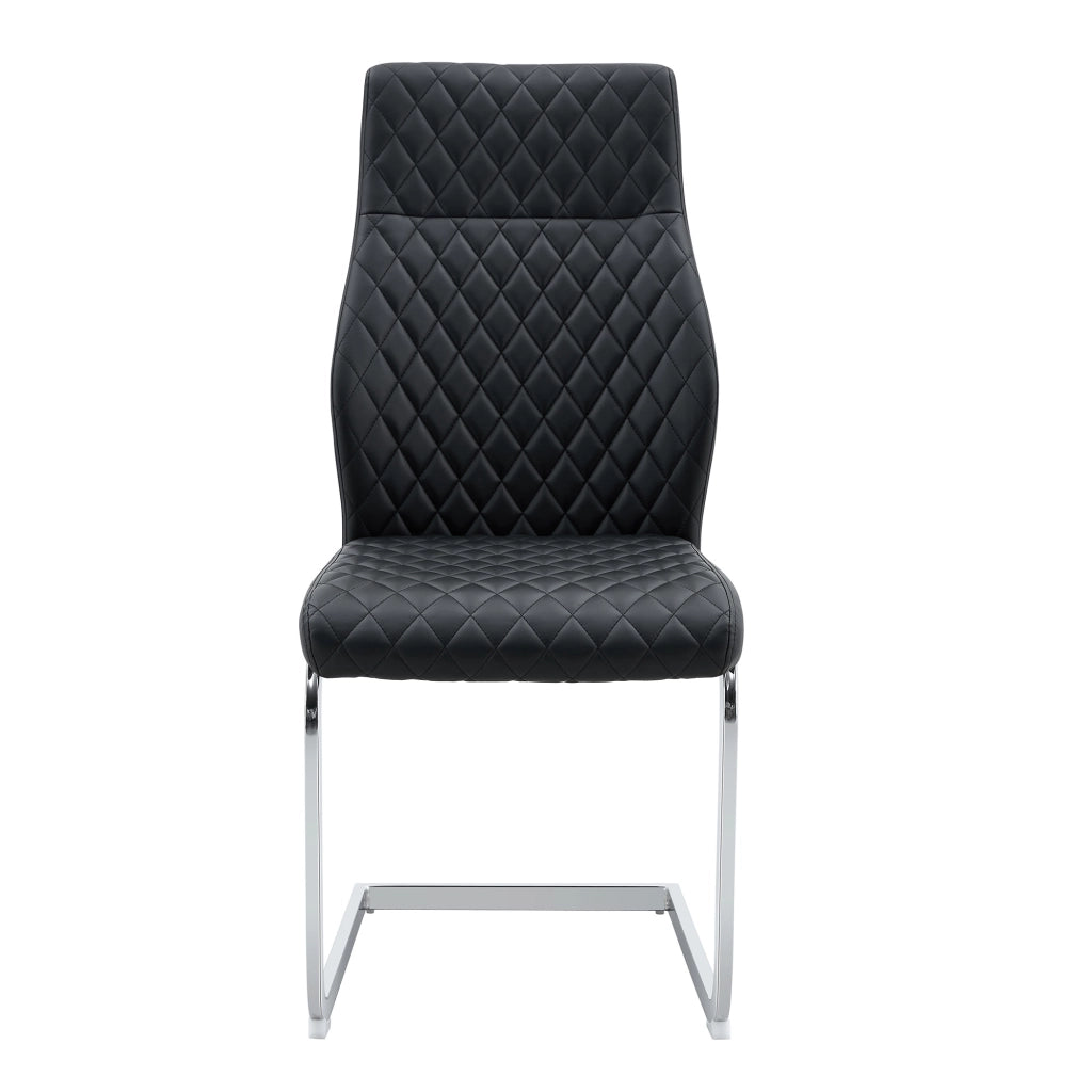 Set 2 Sedie da Pranzo con Schienale Alto ¨C MINIMAL ¨C Nero, Struttura in Metallo