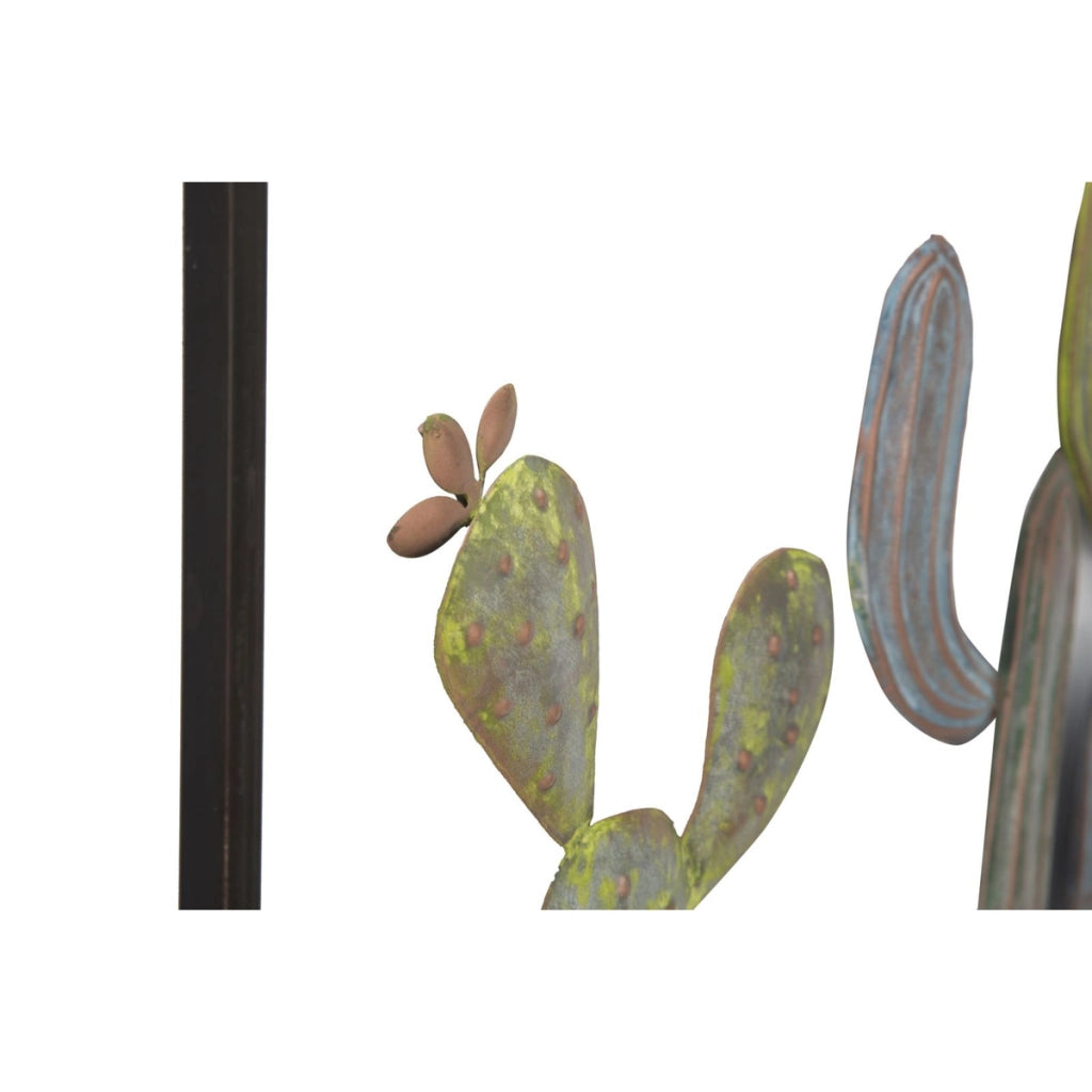 Decorazione in Metallo 3D Cactus 4, Verde, Metallo, 50x1,3x50 cm