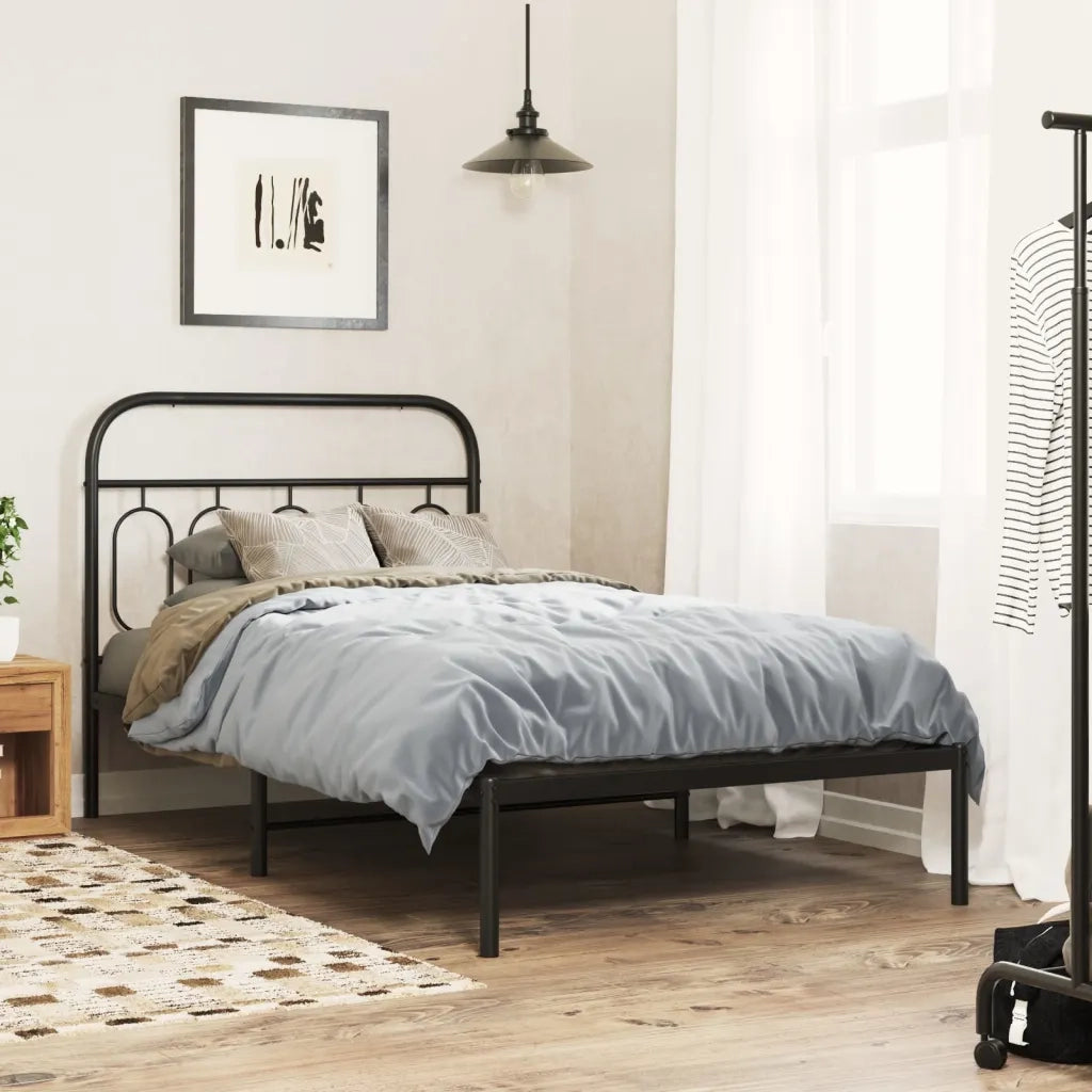 vidaXL Giroletto con Testiera in Metallo Nero 107x203 cm