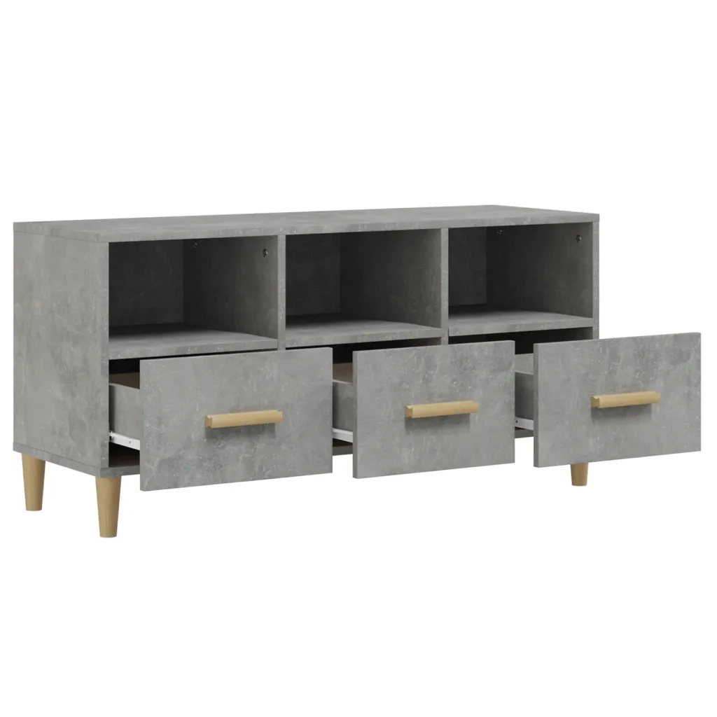 Mobile Porta TV Grigio Cemento 102x36x50 cm Legno Multistrato 812604