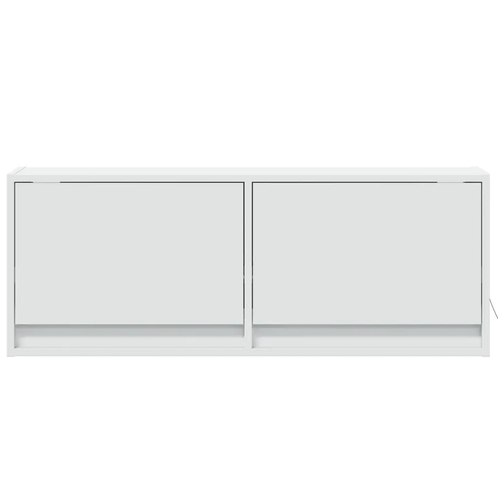 Mobile TV a Parete con Luci LED Bianco 100x31x35 cm 852362