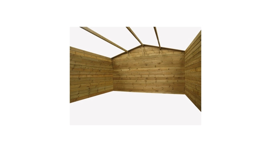 Casetta da giardino in legno - 16m2 - 4x4m - impregnata - 28mm - colore: marrone - DOM144 - ALTANKA