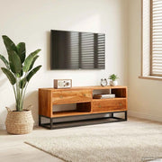 Credenza Beta Naturale 70 x 30 x 75 cm Legno di Acacia Massello 4104613