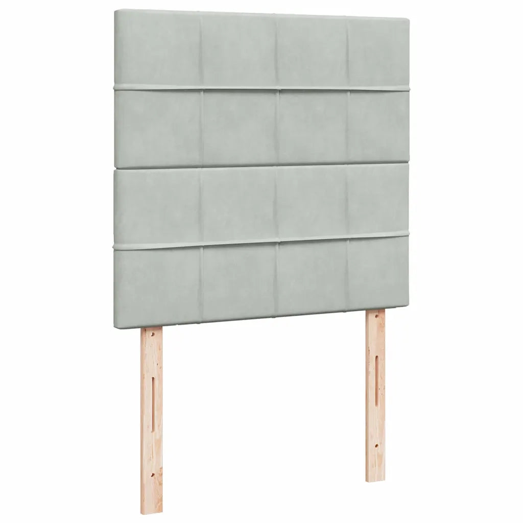 Giroletto a Molle con Materasso Grigio Chiaro 80x200 cm Velluto