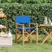 Sedia da Regista Pieghevole Blu in Legno Massello di Teak