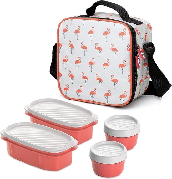 Borsa da viaggio con sacchetti ermetici - 3 litri di capacità - Stampa Flamingo - Dimensioni 22,5 x 10 x 22 cm
