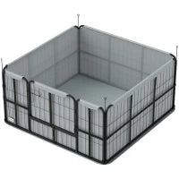 Parco di Parto per Cani Cuccia per Cani con Porta Tappeto di Pulizia Lavabile 122 x 122 x 60 cm nero