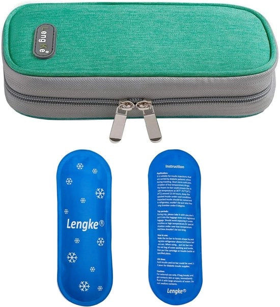 Organizzatore di Medicinali Portatile per Viaggi con 2 Set di Sacchetti di Ghiaccio per Insulina