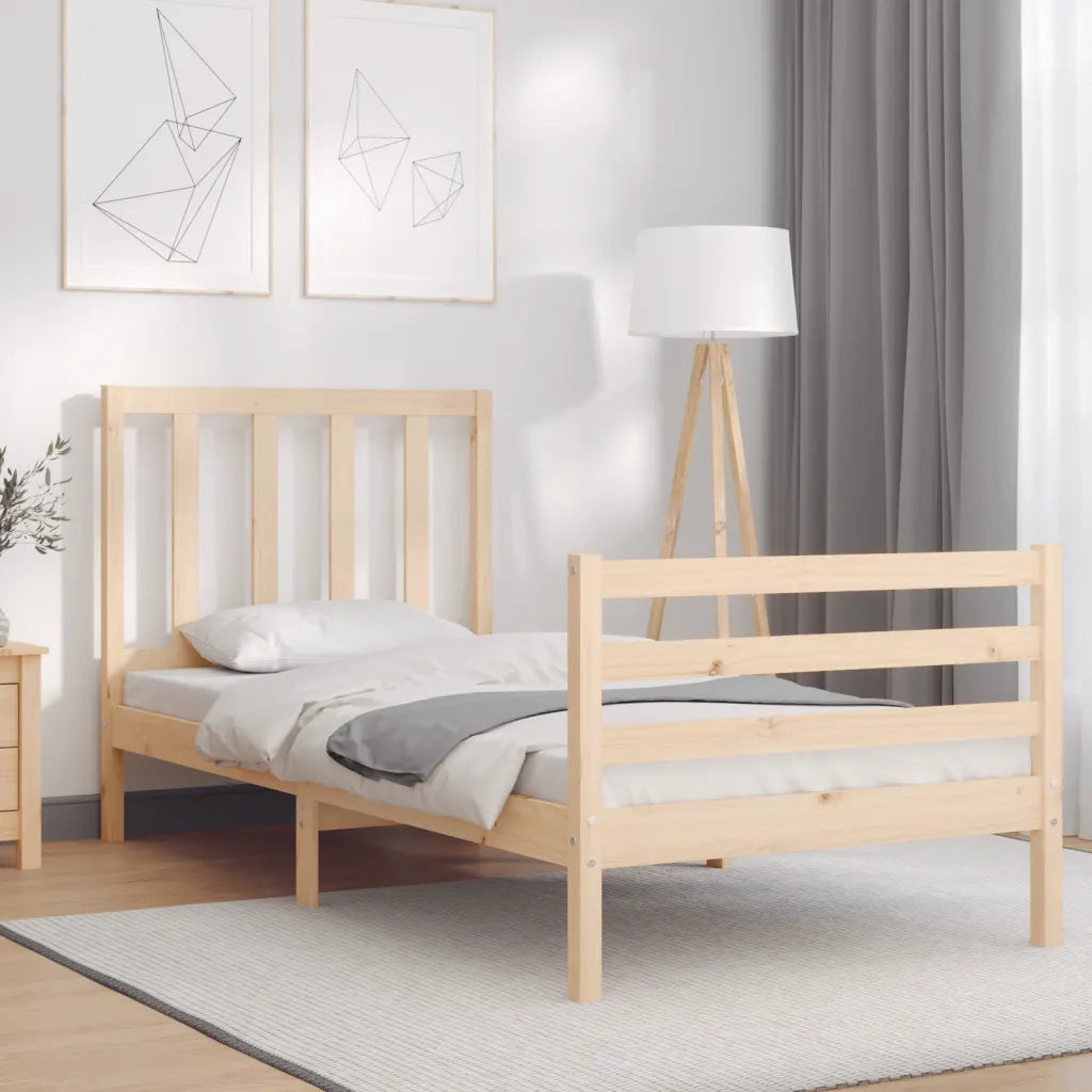 Giroletto senza Materasso-Struttura Letto 90x200 cm in Legno Massello di Pino 715910