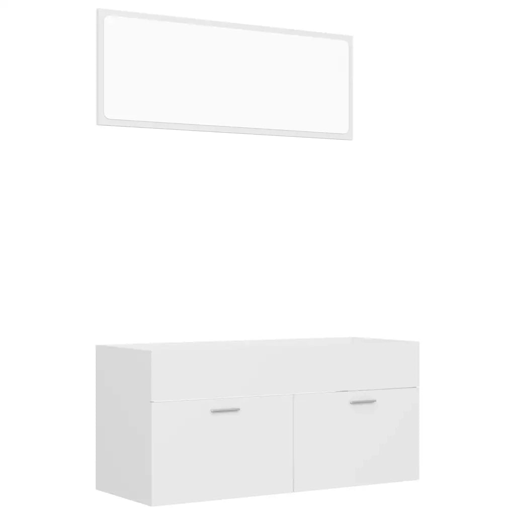 Set Mobili da Bagno 2 pz Bianco in Truciolato cod mxl 63962