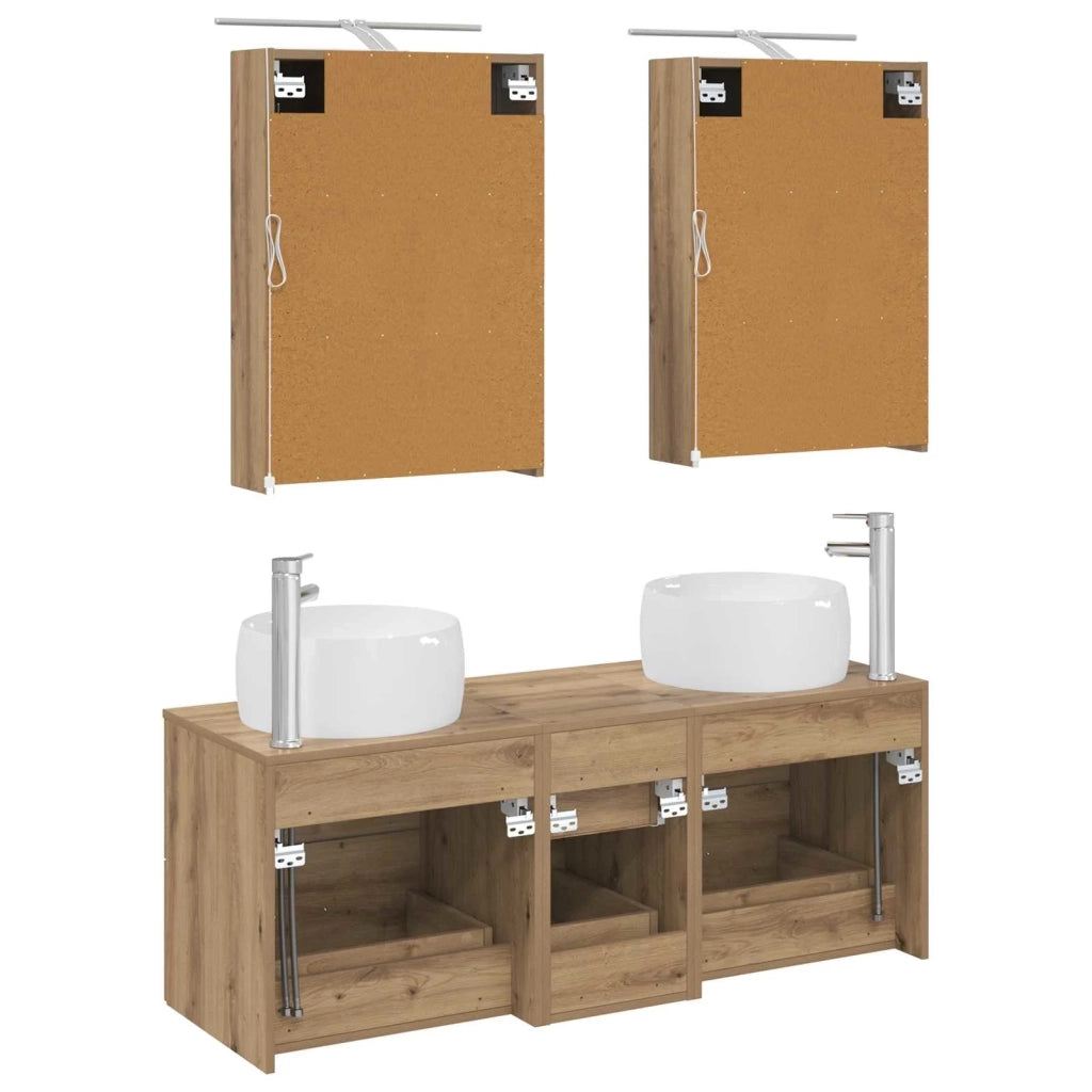 Set di mobili per il bagno 5 pcs Rovere Artigianale 3407038