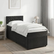 Letto box spring con materasso Nero 80 x 200 cm Velluto 3453037