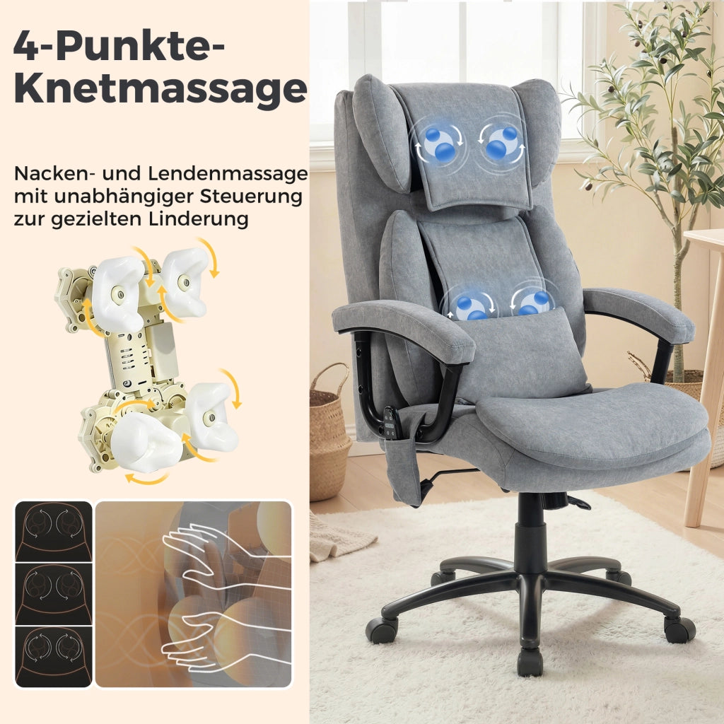 Sedia da ufficio massaggiante con schienale ergonomico ¨C zephmum ¨C Grigio