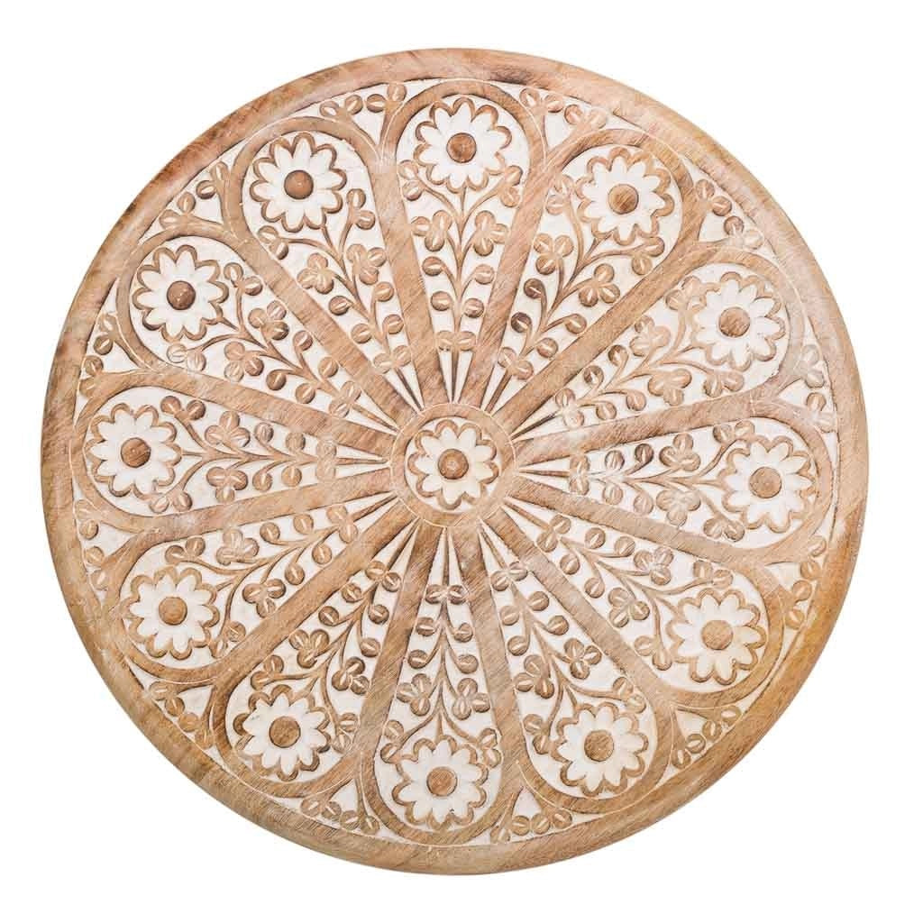 Tavolino in legno bianco fatto a mano 45x45x45h