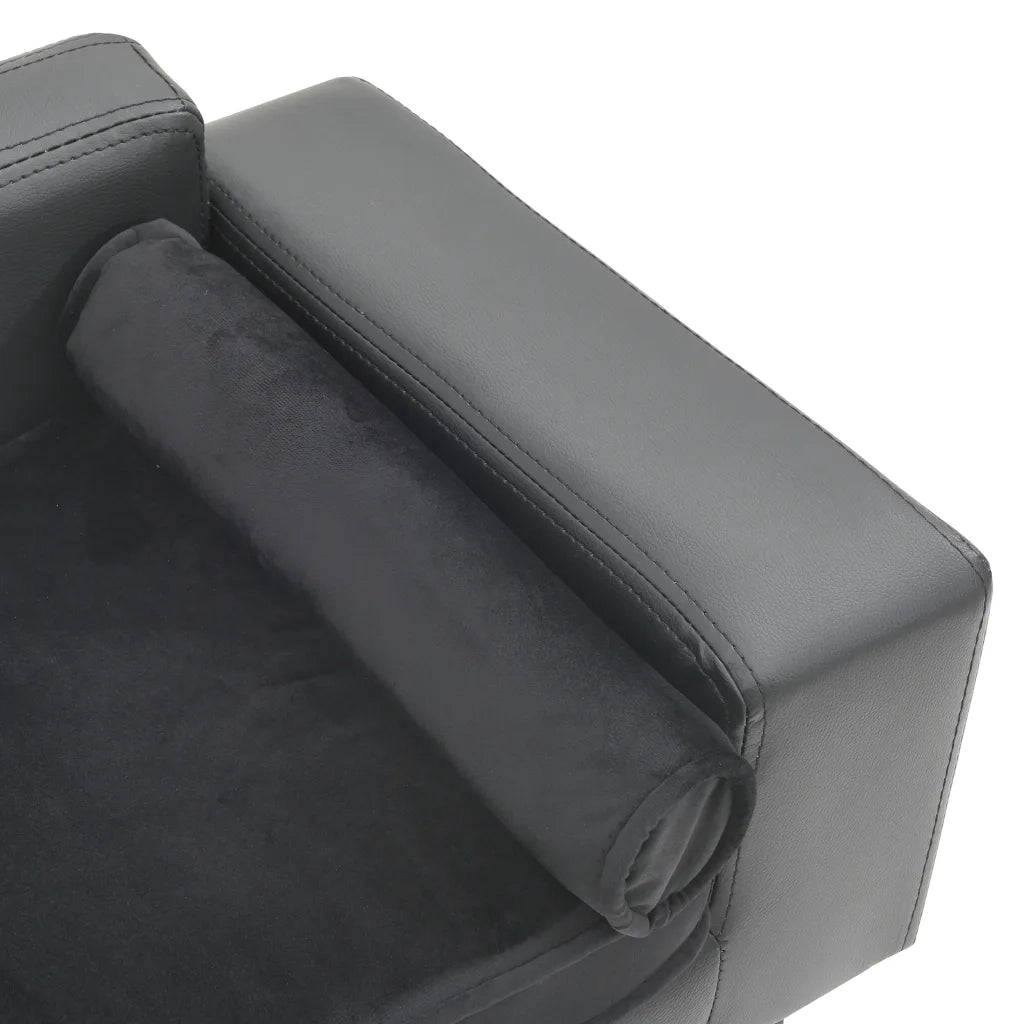 Divano per Cani Grigio 81x43x31 cm in Peluche e Similpelle CFW4188626