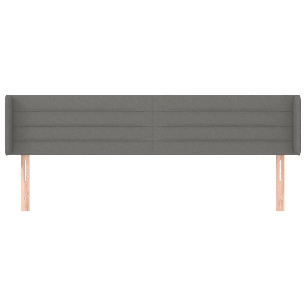Testiera | Testata ad Orecchio Grigio Scuro 203x16x78/88 cm in Tessuto