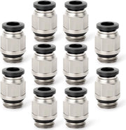 Connettori veloci a 10 pezzi - 8 mm OD x 1/4" BSP - Fitting in rame/alleggerente - Connettore a pressione - Gomma per sigillatura - Fitting con anello di gomma