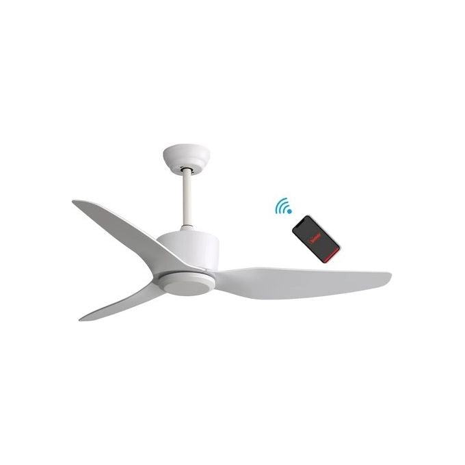 Bimar VSP1320 Ventilatore da soffitto Wi-Fi con motore DC silenzioso 3 pale ABS 6 velocita' controllo vocale Alexa e Google Assistant colore Bianco