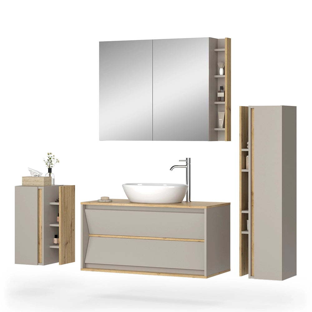 Set di mobili da bagno Edelin Cachemire 4 parti Vicco