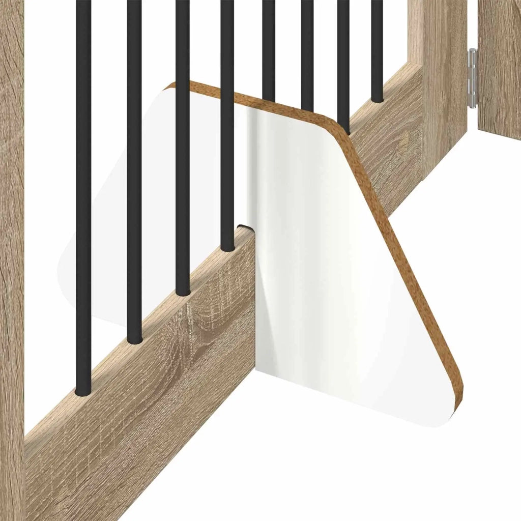 Cancello per cani pieghevole con supporti 4 pz Rovere Sonoma 892134