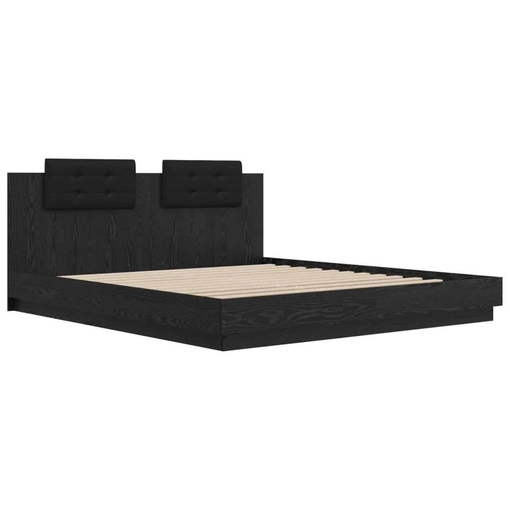 Struttura letto con testata Rovere Nero 200 x 200 cm
