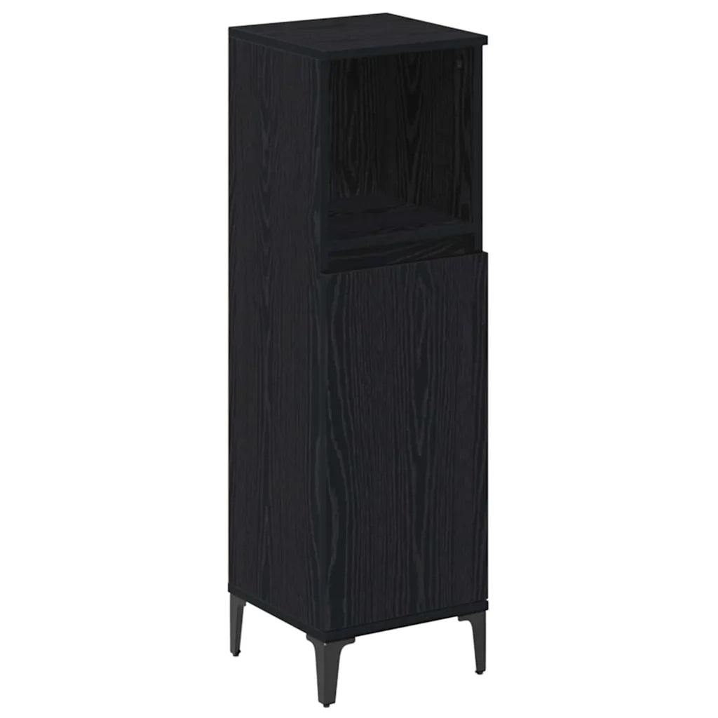 Set di mobili per il bagno 3 pcs Rovere nero Legno multistrato