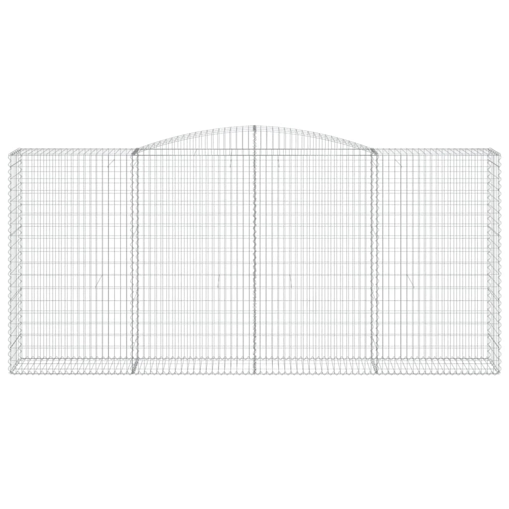 Gabbione recinto a gabbia muro di contenimento ad arco 400 x 50 x 180/200 cm ferro zincato argento 02_0040092