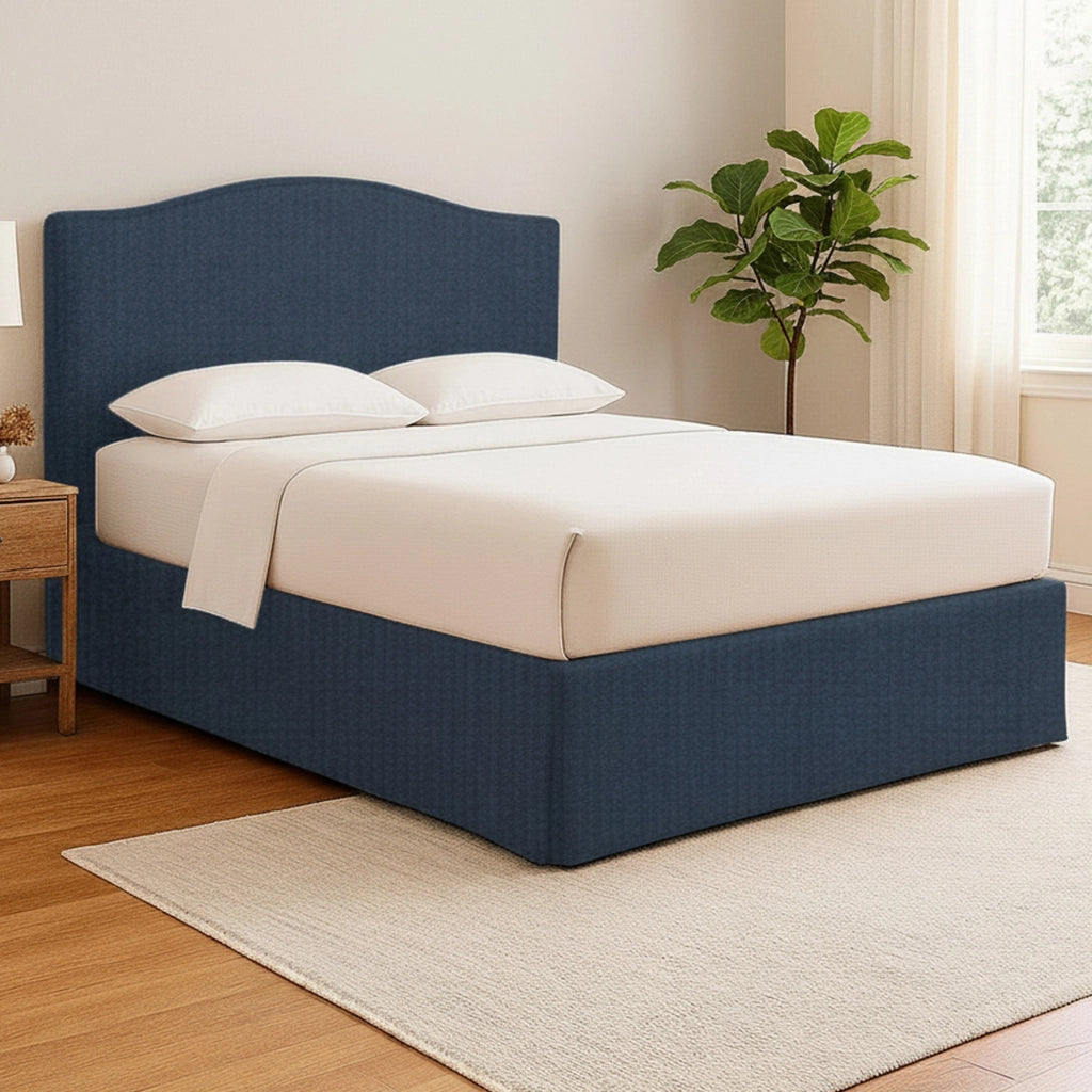 Morley, Letto Matrimoniale Sfoderabile Made in Italy, blu