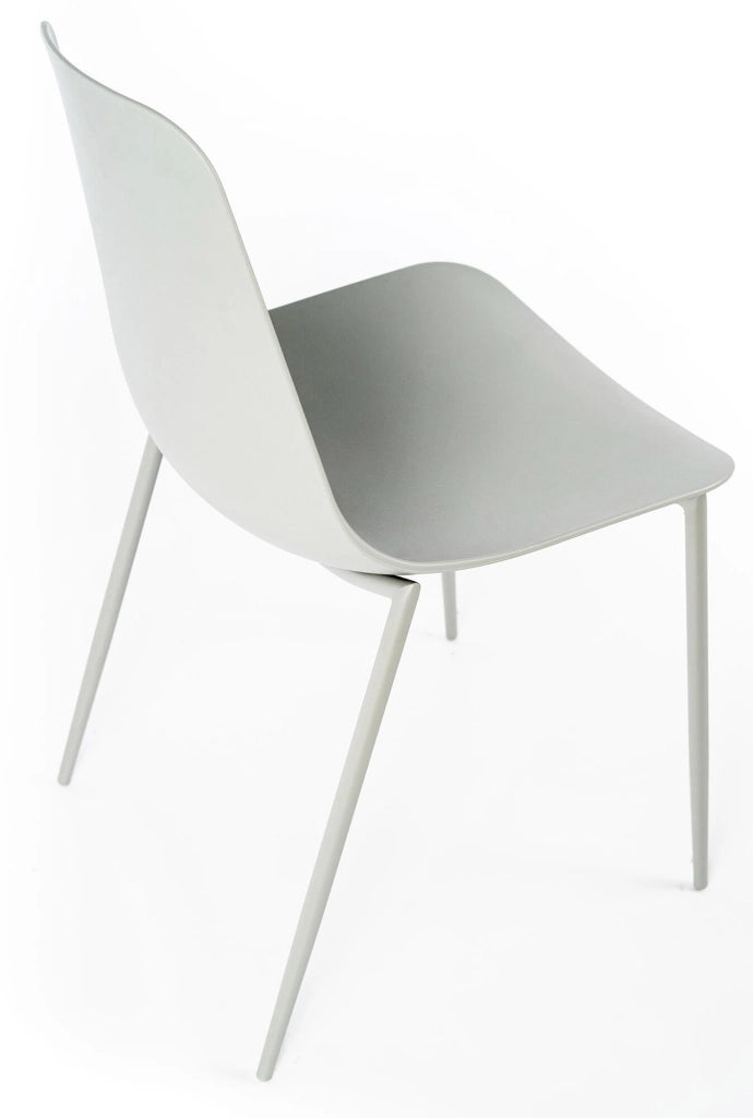 Set 4 Sedie 49x48,5x88 cm in Polipropilene Grigio Chiaro