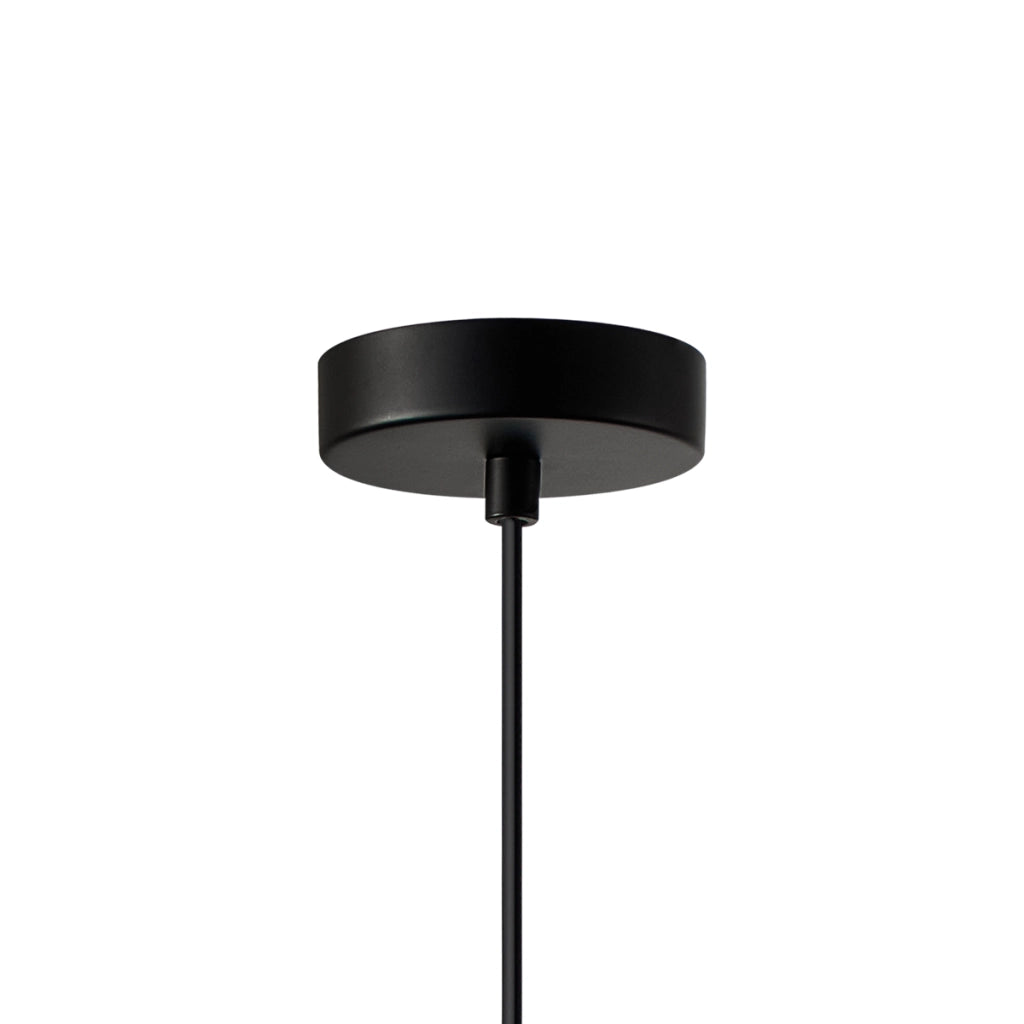 Sospensione Italux Talia nera vetro fumé E27 40W Ø18cm