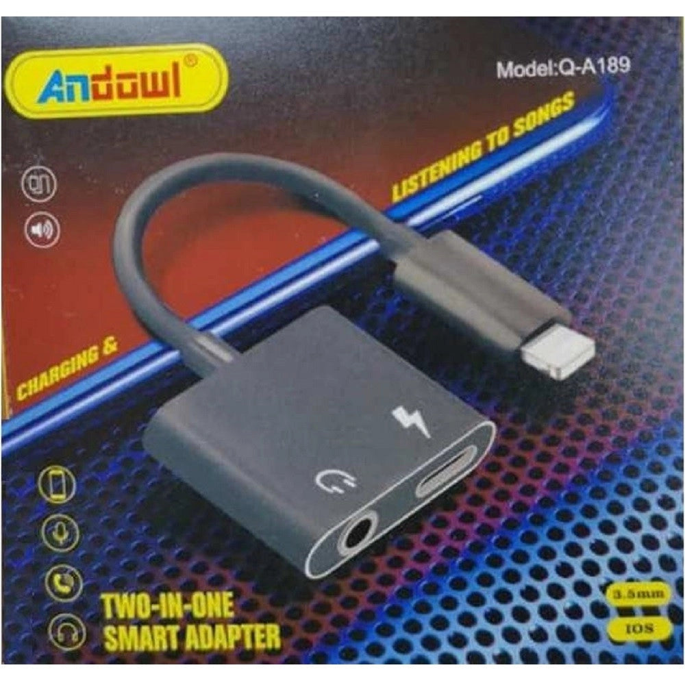 Trade Shop - Adattatore 2in1 Q-a189 Lightning Maschio A Type-c Aux3,5mm Femmina Cuffie Ricarica -