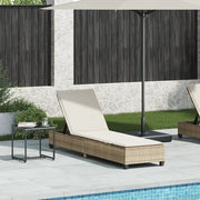 Lettino Prendisole con Cuscini Beige 55x200x25,5cm Polyrattan 4104097