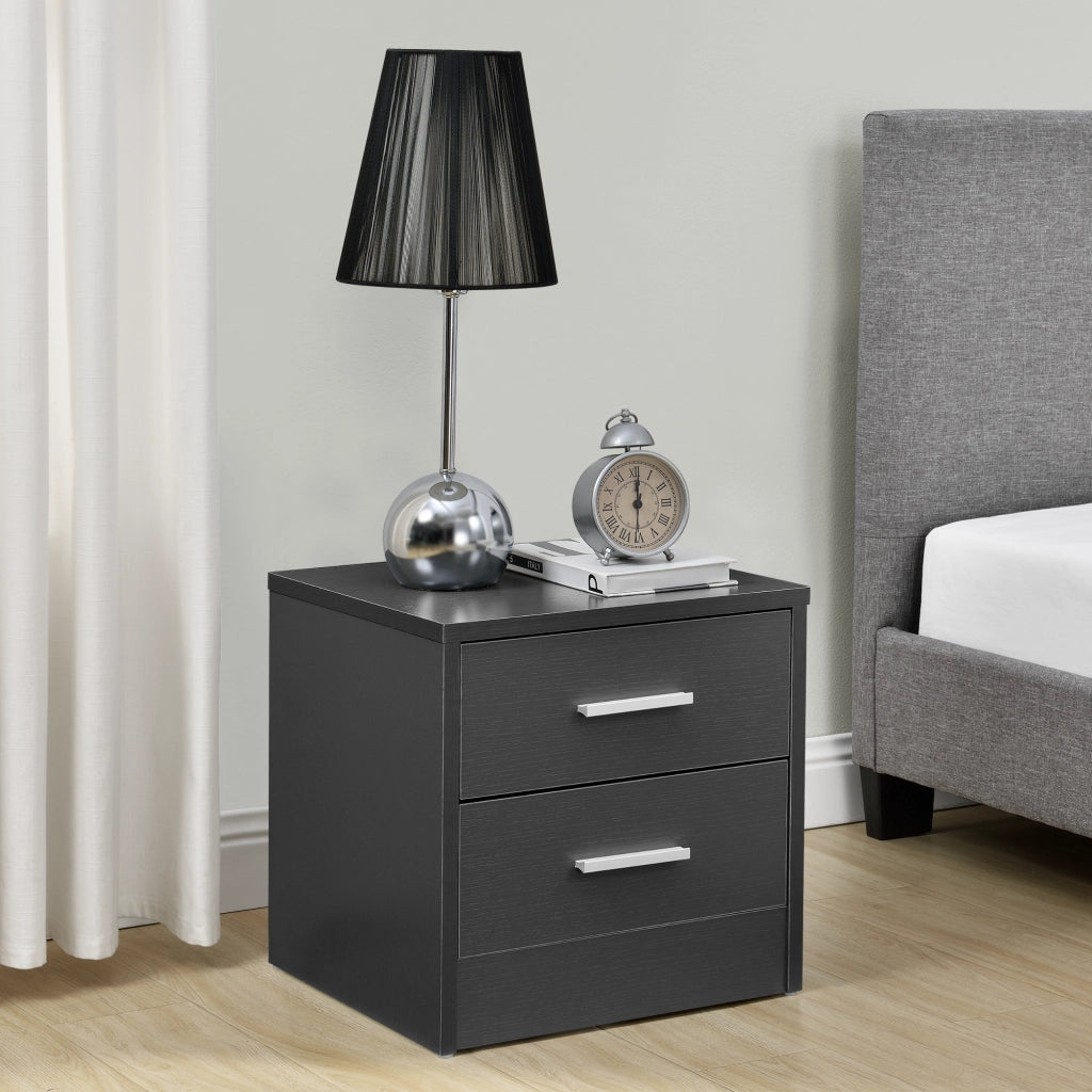 Comodino con 2 Cassetti 38 x 34 x 37 cm - Grigio [en.casa]