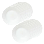 SET 12 PIATTI PIANI PRIMA IN VETRO TEMPERATO BIANCO DA 26 CM