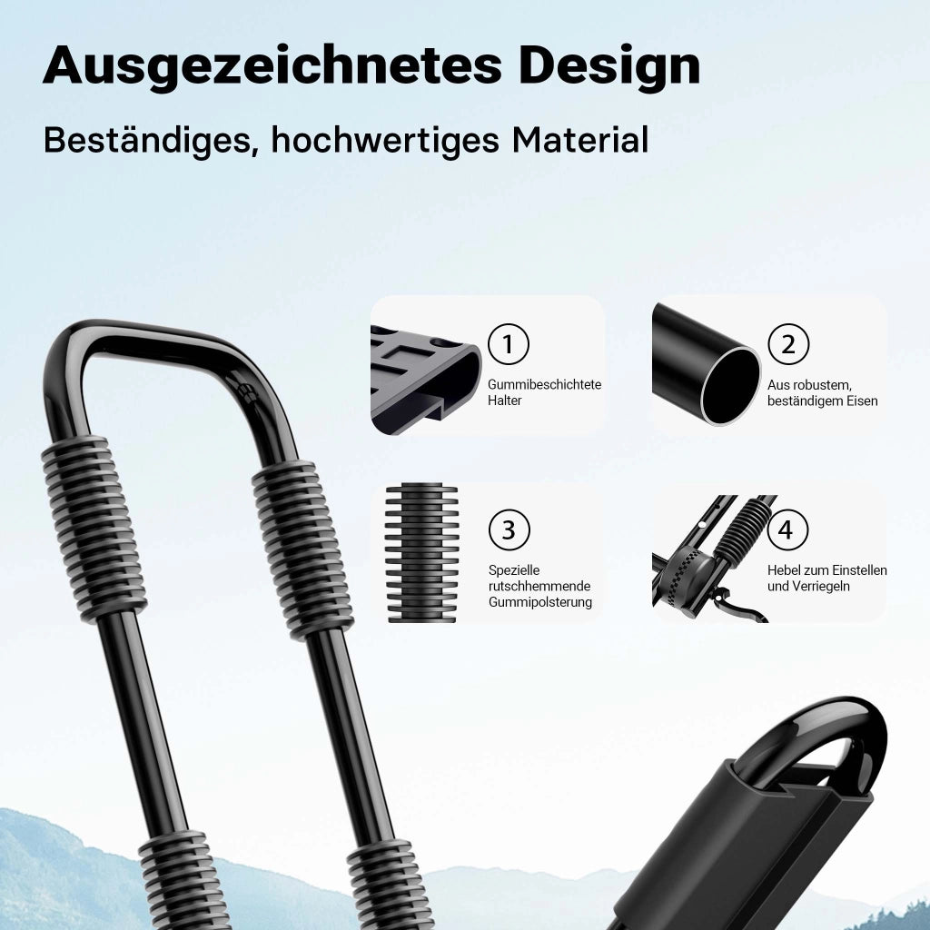 Porta kayak da auto a forma di J 2 pz. Ripiegabili In alluminio Porta canoa/kayak Cinghie incl.