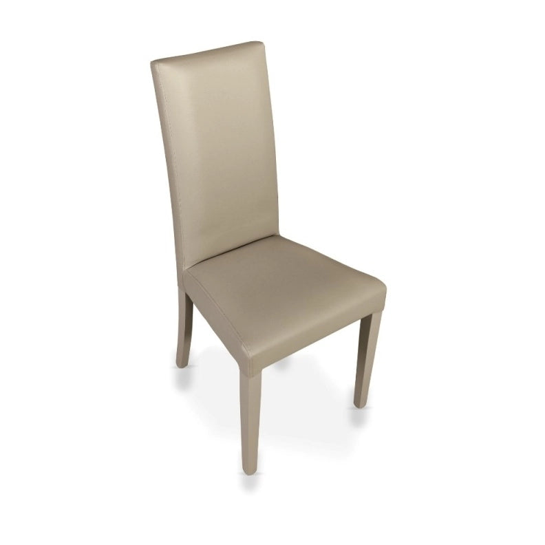 SEDIA NANCY 47X47XH101CM TORTORA IN ECOPELLE.