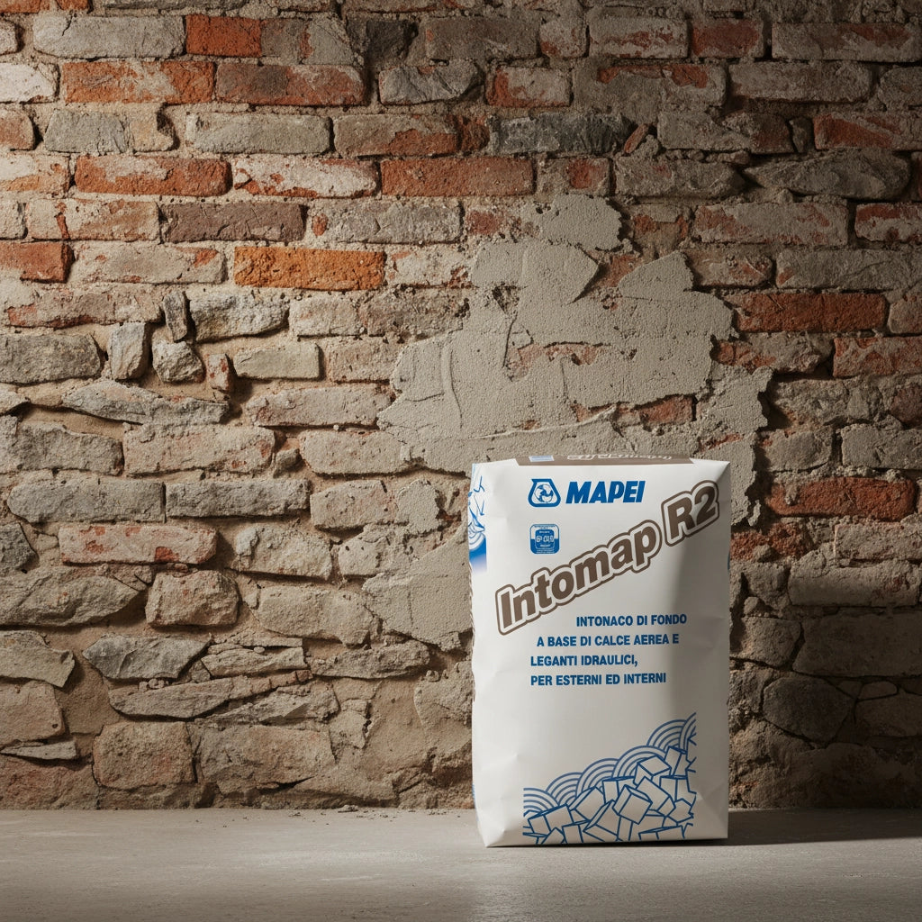 Intonaco di fondo calce mapei intomap r2 per murature 25 kg