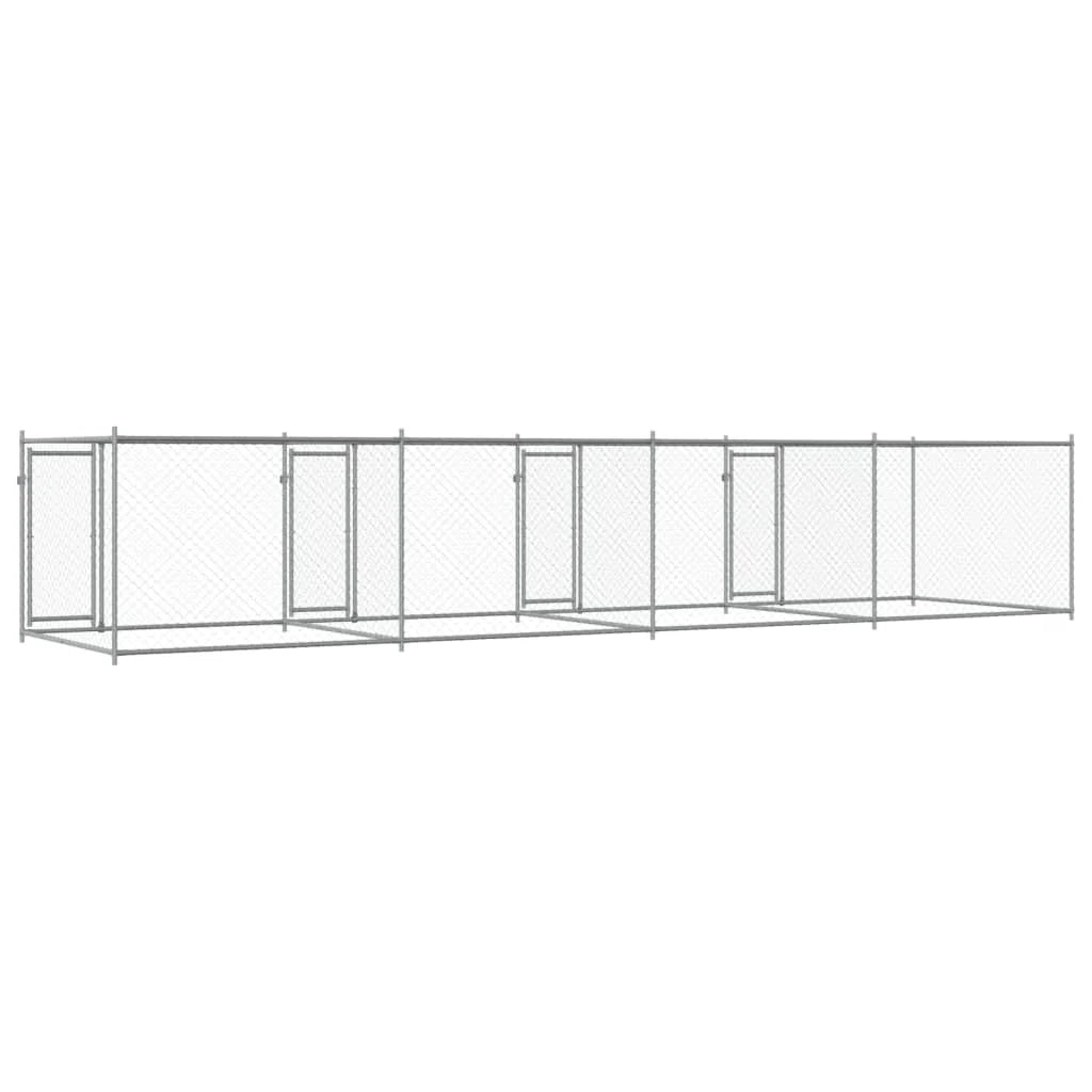 Trasportino per cani con porte 8 x 2 x 1,5 m acciaio zincato grigio 02_0041626