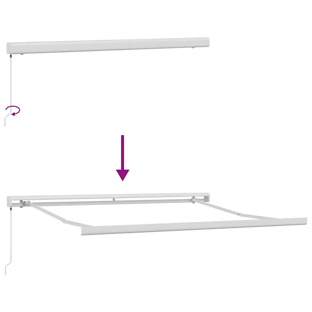 Tenda da Sole Antracite e Bianca 3x2,5 m Tessuto e Alluminio